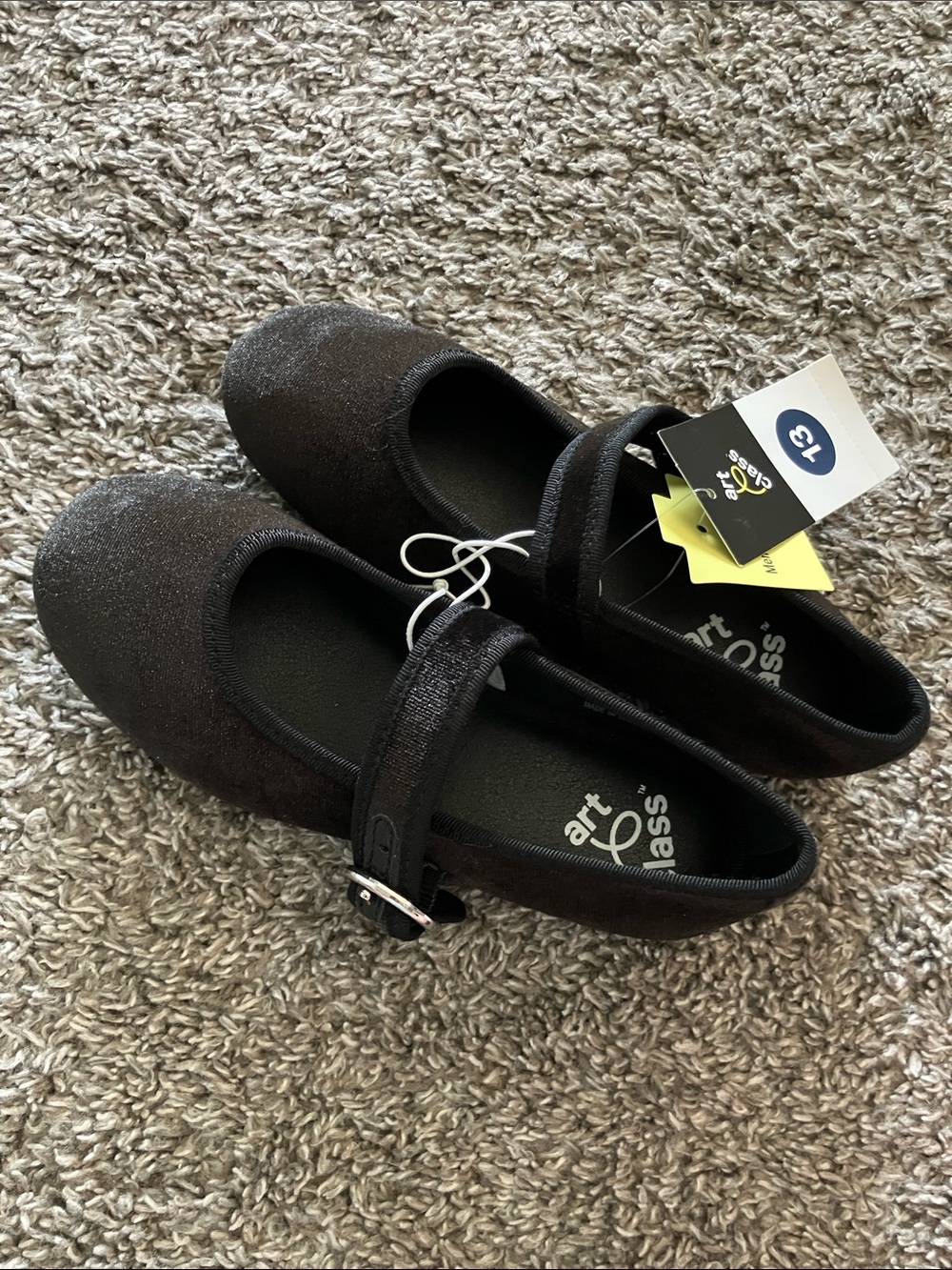 NWT Art Class Black Suede Mary Jane Shoes size Girl’s 13